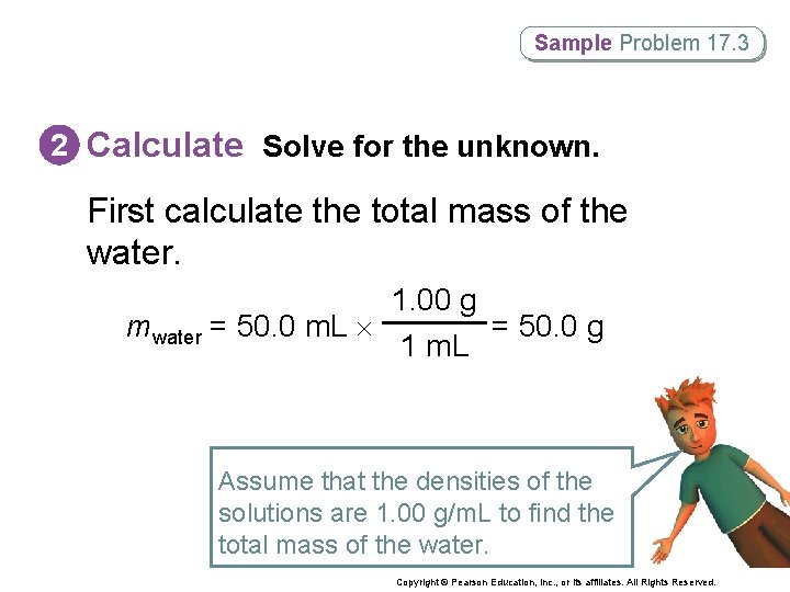 Sample Problem 17. 3 2 Calculate Solve for the unknown. First calculate the total