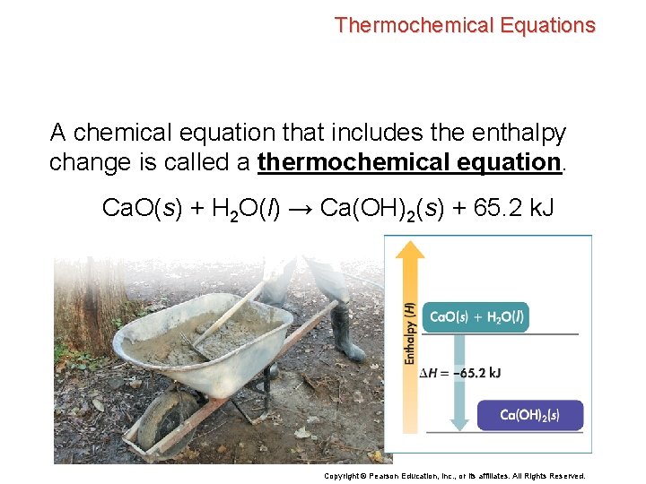 Thermochemical Equations A chemical equation that includes the enthalpy change is called a thermochemical