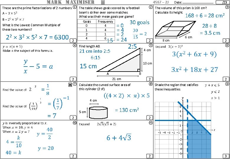 MARK MAXIMISER 4567 – 2 J These are the prime factorisations of 2 numbers. MARK MAXIMISER 4567 – 2 J These are the prime factorisations of 2 numbers.