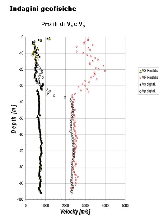 Indagini geofisiche Profili di Vs e Vp 