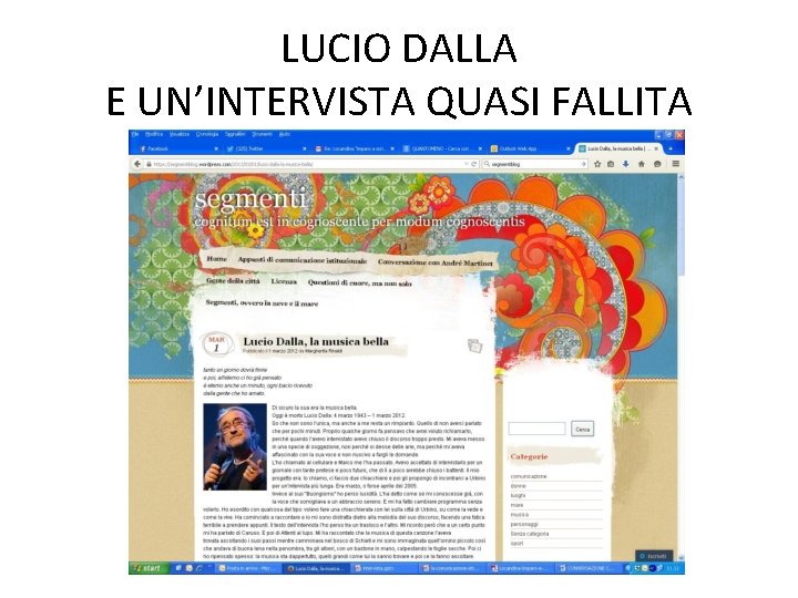 LUCIO DALLA E UN’INTERVISTA QUASI FALLITA 