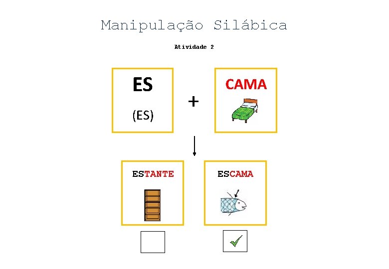 Manipulação Silábica Atividade 2 ES (ES) ESTANTE + CAMA ESCAMA 
