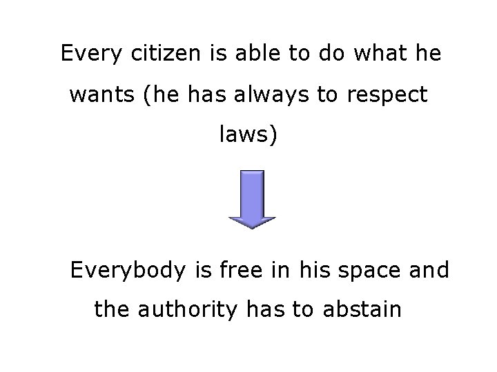 Every citizen is able to do what he wants (he has always to respect