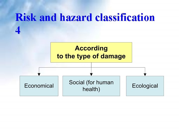 Risk and hazard classification 4 Risk and hazard classification 4