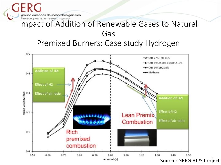 Impact of Addition of Renewable Gases to Natural Gas Premixed Burners: Case study Hydrogen