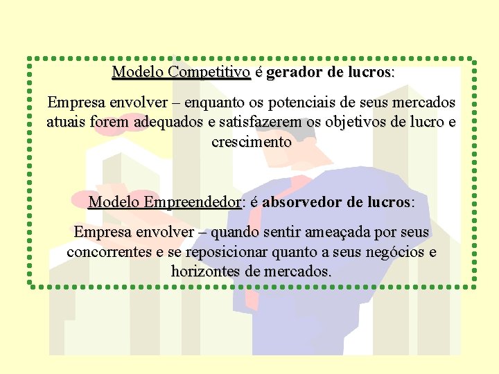  Modelo Competitivo é gerador de lucros: Empresa envolver – enquanto os potenciais de