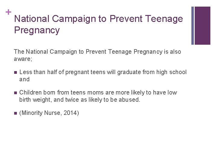 + National Campaign to Prevent Teenage Pregnancy The National Campaign to Prevent Teenage Pregnancy