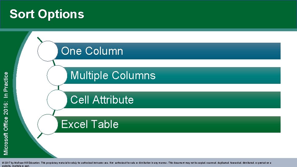 Sort Options Microsoft Office 2016: In Practice One Column Multiple Columns Cell Attribute Excel