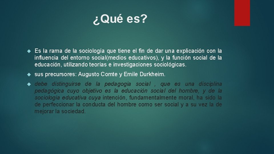 ¿Qué es? Es la rama de la sociología que tiene el fin de dar
