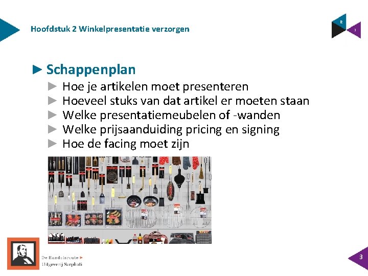 Hoofdstuk 2 Winkelpresentatie verzorgen ► Schappenplan ► ► ► Hoe je artikelen moet presenteren