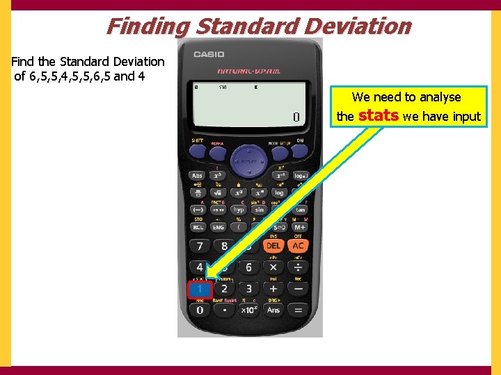 Finding Standard Deviation Find the Standard Deviation of 6, 5, 5, 4, 5, 5,