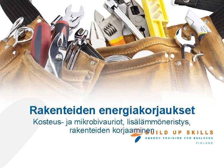 Rakenteiden energiakorjaukset Kosteus- ja mikrobivauriot, lisälämmöneristys, rakenteiden korjaaminen 