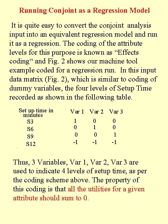Running Conjoint as a Regression Model It is quite easy to convert the conjoint Running Conjoint as a Regression Model It is quite easy to convert the conjoint