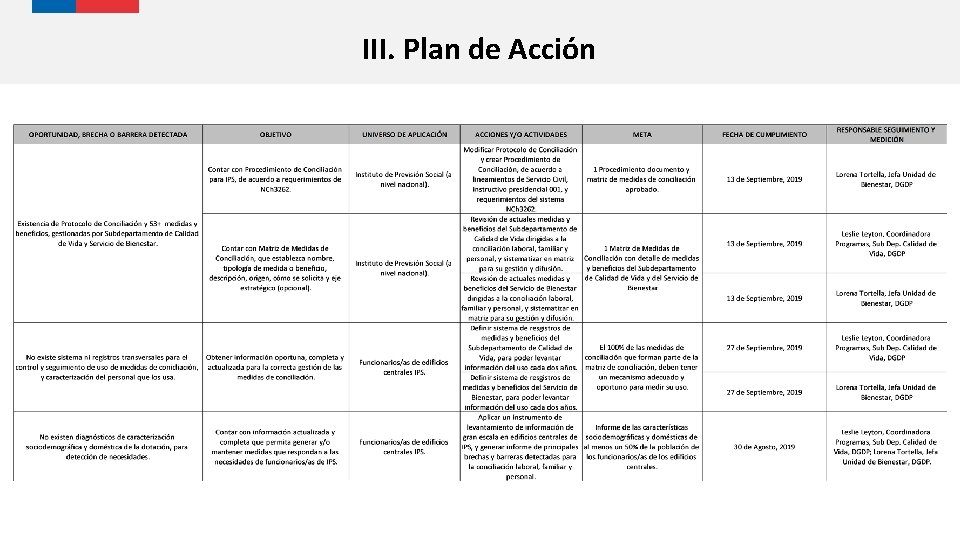 III. Plan de Acción 