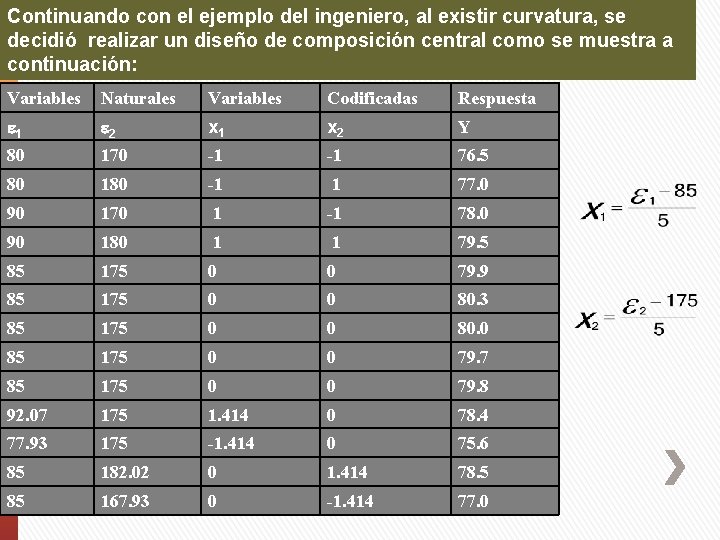 Continuando con el ejemplo del ingeniero, al existir curvatura, se decidió realizar un diseño