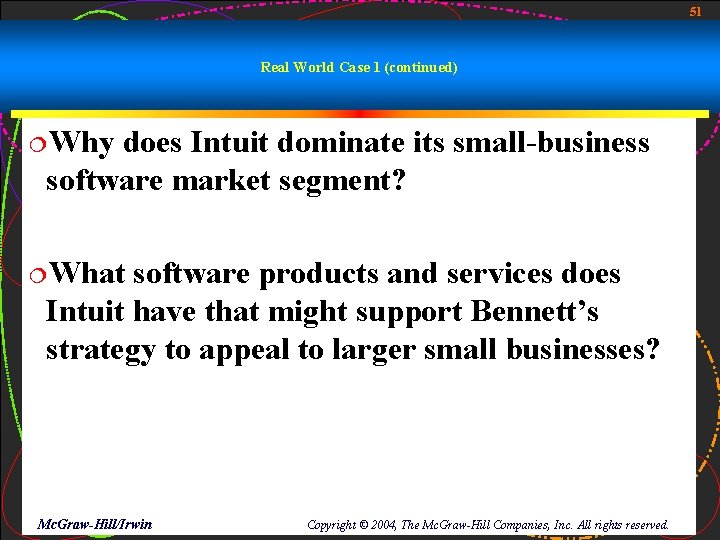 51 Real World Case 1 (continued) ¦Why does Intuit dominate its small-business software market 51 Real World Case 1 (continued) ¦Why does Intuit dominate its small-business software market