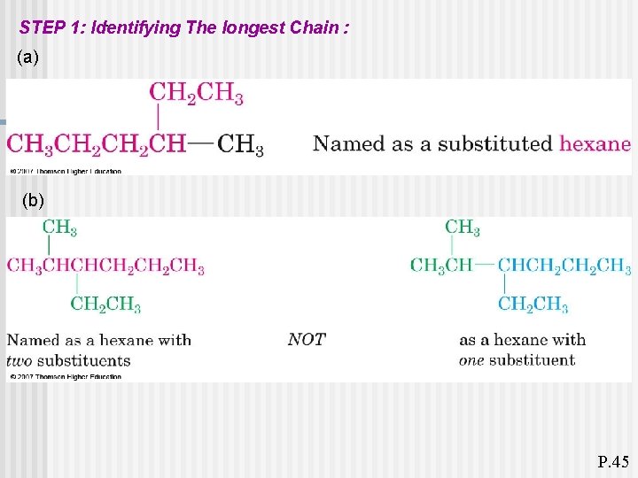 . STEP 1: Identifying The longest Chain : (a) (b) P. 45 