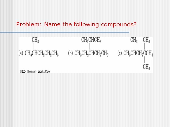 Problem: Name the following compounds? 