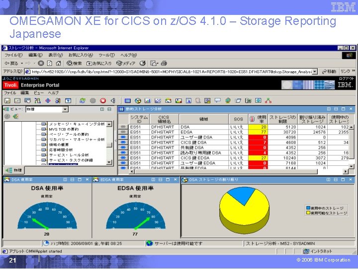 OMEGAMON XE for CICS on z/OS 4. 1. 0 – Storage Reporting Japanese 21