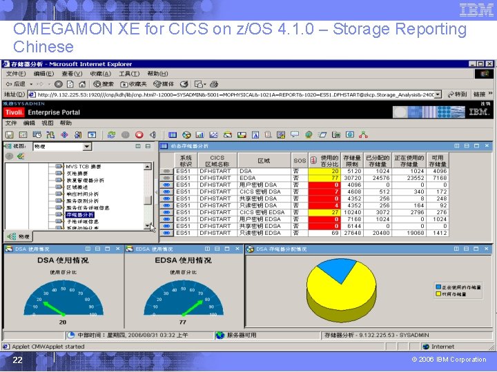 OMEGAMON XE for CICS on z/OS 4. 1. 0 – Storage Reporting Chinese 22