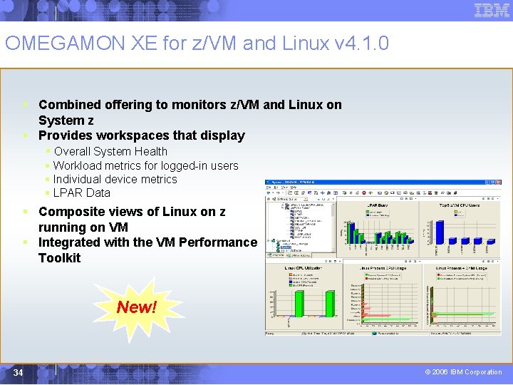 OMEGAMON XE for z/VM and Linux v 4. 1. 0 § Combined offering to