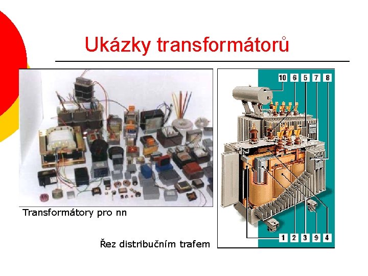  Ukázky transformátorů Transformátory pro nn Řez distribučním trafem 