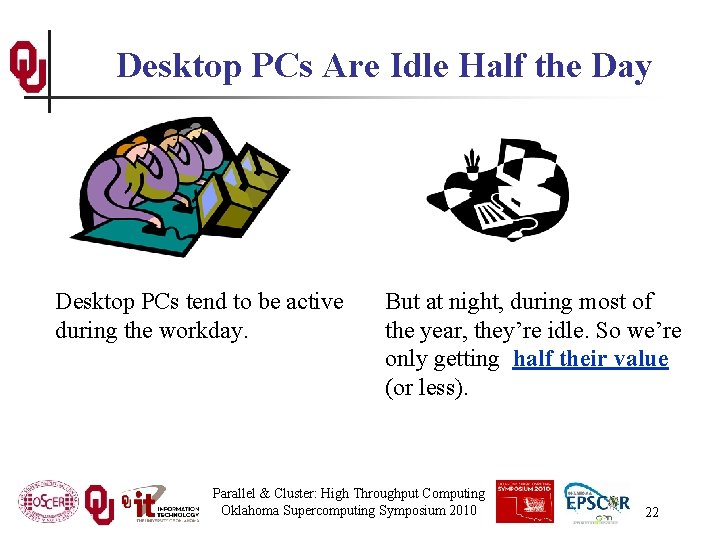 Desktop PCs Are Idle Half the Day Desktop PCs tend to be active during