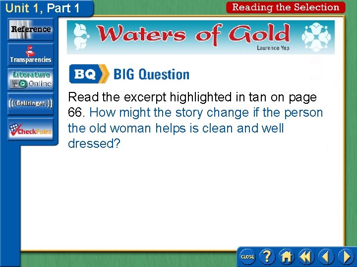 Unit 1, Part 1 Read the excerpt highlighted in tan on page 66. How Unit 1, Part 1 Read the excerpt highlighted in tan on page 66. How