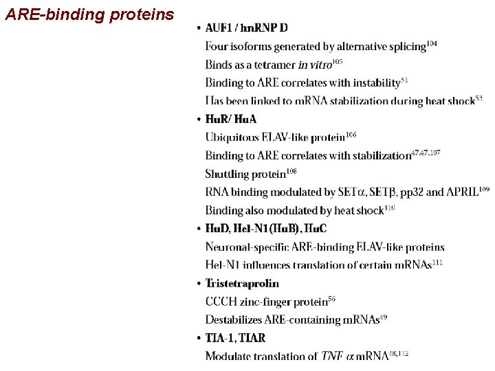ARE-binding proteins ARE-binding proteins