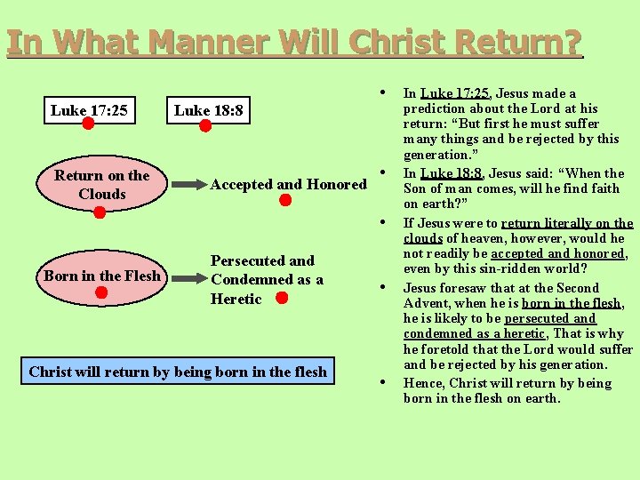 In What Manner Will Christ Return? • Luke 17: 25 Return on the Clouds In What Manner Will Christ Return? • Luke 17: 25 Return on the Clouds