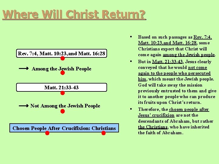 Where Will Christ Return? • Rev. 7: 4, Matt. 10: 23, and Matt. 16: Where Will Christ Return? • Rev. 7: 4, Matt. 10: 23, and Matt. 16: