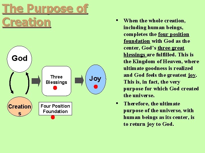 The Purpose of Creation • When the whole creation, God Three Blessings Creation s The Purpose of Creation • When the whole creation, God Three Blessings Creation s