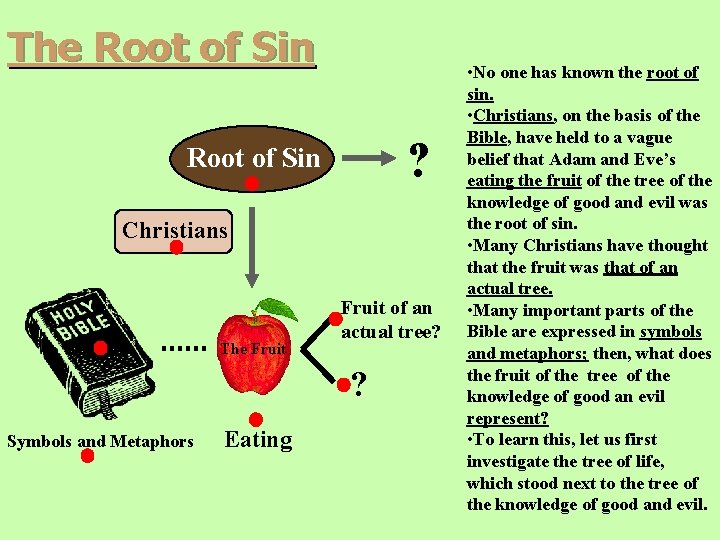 The Root of Sin ? Root of Sin Christians The Fruit of an actual The Root of Sin ? Root of Sin Christians The Fruit of an actual