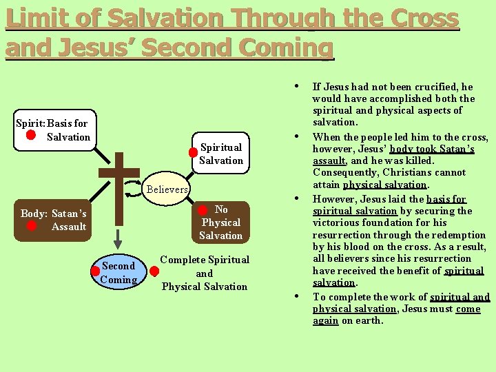Limit of Salvation Through the Cross and Jesus’ Second Coming • Spirit: Basis for Limit of Salvation Through the Cross and Jesus’ Second Coming • Spirit: Basis for