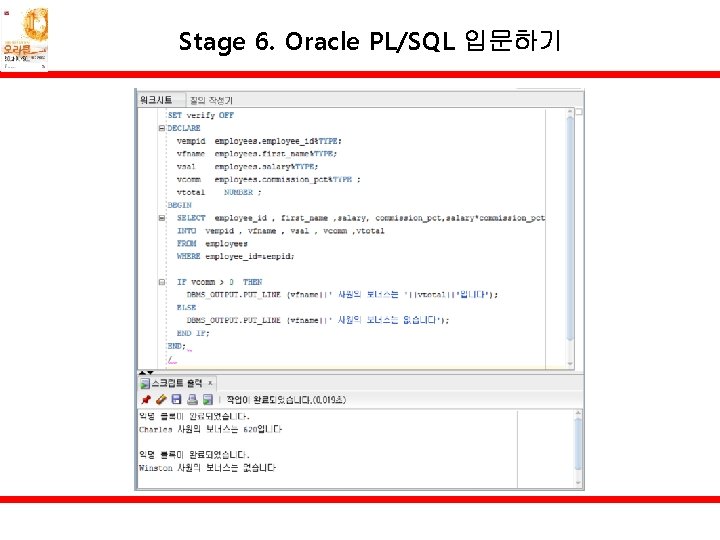 Stage 6. Oracle PL/SQL 입문하기 