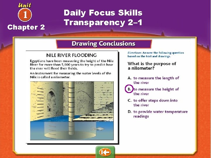Chapter 2 Daily Focus Skills Transparency 2– 1 