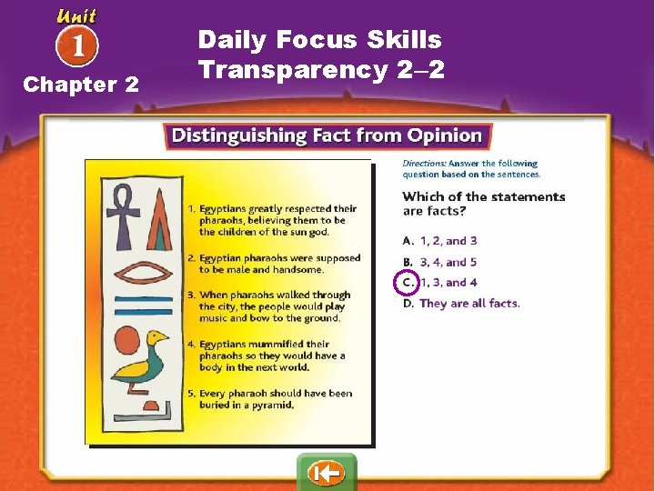 Chapter 2 Daily Focus Skills Transparency 2– 2 