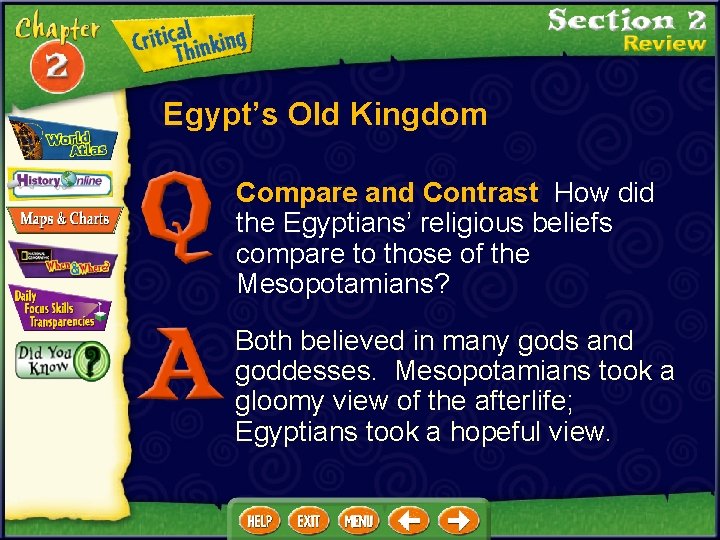 Egypt’s Old Kingdom Compare and Contrast How did the Egyptians’ religious beliefs compare to