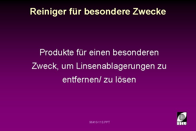 Reiniger für besondere Zwecke Produkte für einen besonderen Zweck, um Linsenablagerungen zu entfernen/ zu Reiniger für besondere Zwecke Produkte für einen besonderen Zweck, um Linsenablagerungen zu entfernen/ zu