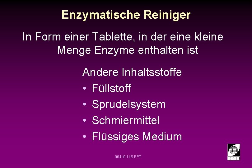 Enzymatische Reiniger In Form einer Tablette, in der eine kleine Menge Enzyme enthalten ist Enzymatische Reiniger In Form einer Tablette, in der eine kleine Menge Enzyme enthalten ist
