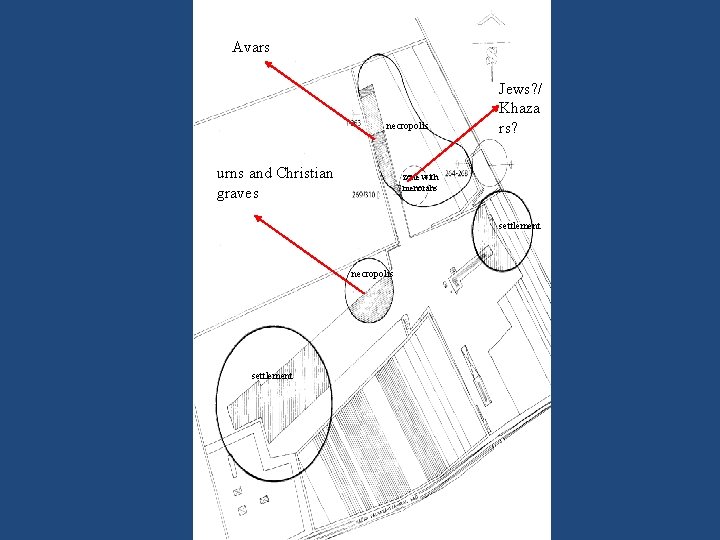 Avars necropolis urns and Christian graves Jews? / Khaza rs? zone with menorahs settlement