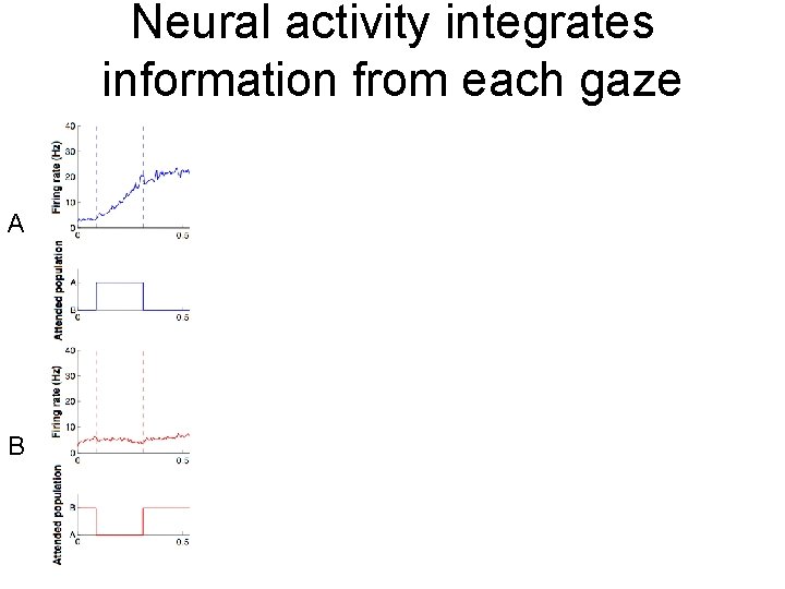 Neural activity integrates information from each gaze A B 
