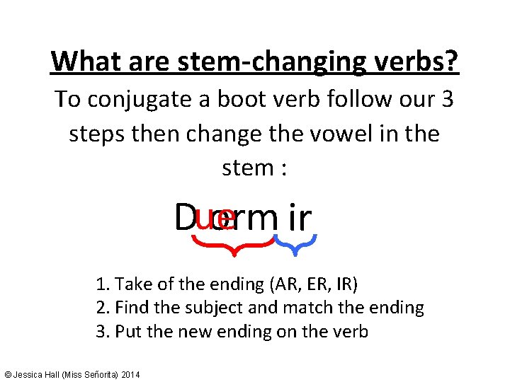 What are stem-changing verbs? To conjugate a boot verb follow our 3 steps then
