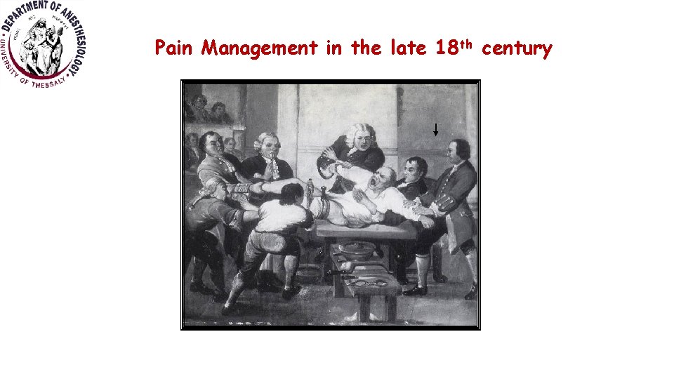 Pain Management in the late 18 th century 