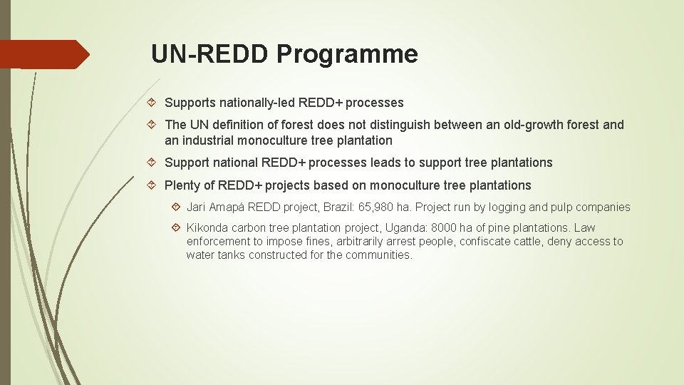 UN-REDD Programme Supports nationally-led REDD+ processes The UN definition of forest does not distinguish UN-REDD Programme Supports nationally-led REDD+ processes The UN definition of forest does not distinguish