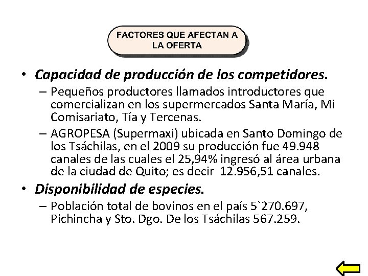  • Capacidad de producción de los competidores. – Pequeños productores llamados introductores que