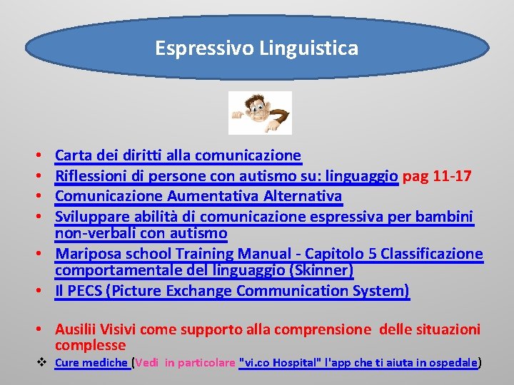 Espressivo Linguistica Carta dei diritti alla comunicazione Riflessioni di persone con autismo su: linguaggio