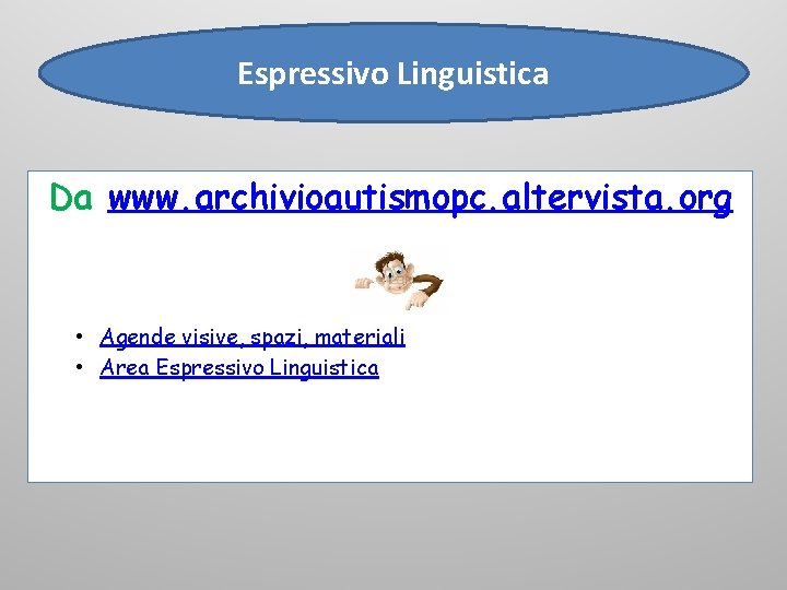 Espressivo Linguistica Da www. archivioautismopc. altervista. org • Agende visive, spazi, materiali • Area