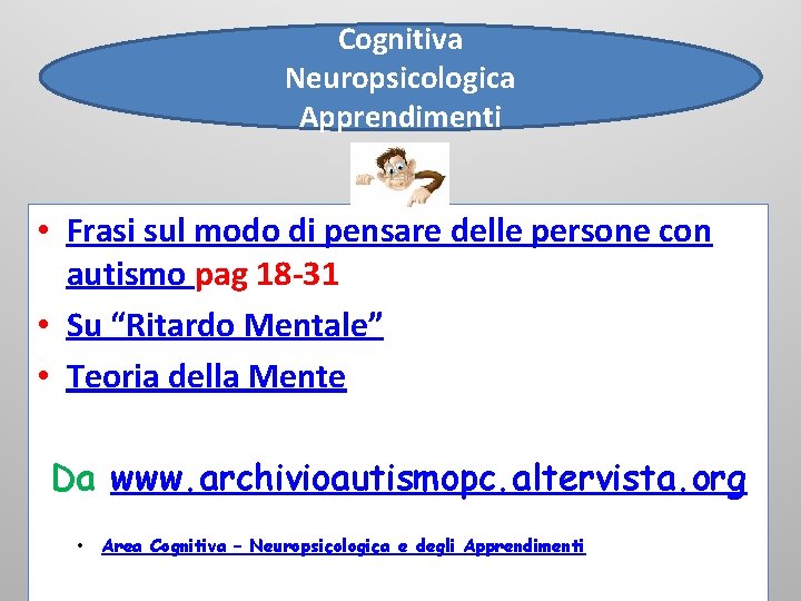 Cognitiva Neuropsicologica Apprendimenti • Frasi sul modo di pensare delle persone con autismo pag