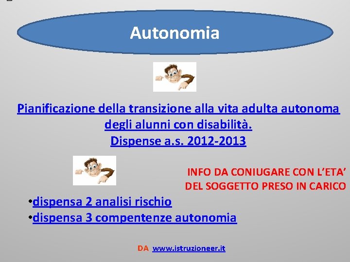 Autonomia Pianificazione della transizione alla vita adulta autonoma degli alunni con disabilità. Dispense a.